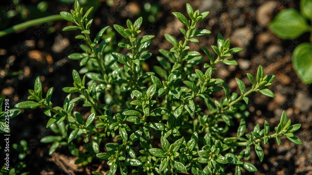 Thymus pannonicus presents as a slender herb with verdant leaves Thymus pannonicus presents as a slender herb with verdant leaves