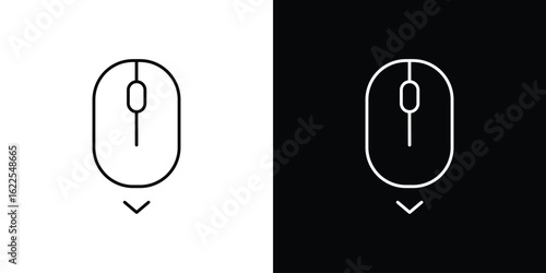 Scroll down computer mouse icons pack suitable for web and infographics