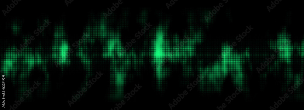 Fototapeta premium Abstract vector green vanishing texture. The concept of data movement by binary code. Halftone with noise effect and dots. Matrix background on screen. Futuristic pattern.