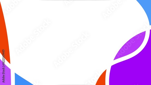 Abstract design with overlapping curved shapes in vibrant colors