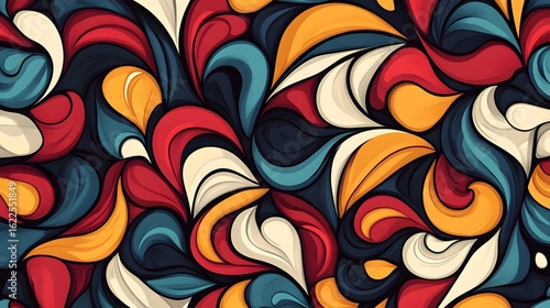 Abstract Colorful Swirls Seamless Pattern Design