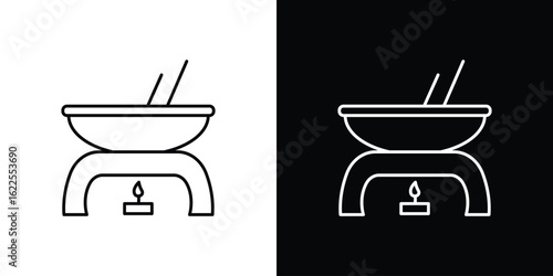 Fondue pot icons pack suitable for web and infographics