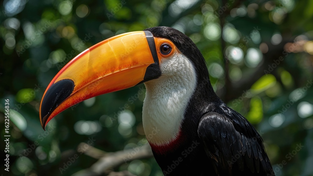 Fototapeta premium Image Showing a Brightly Colored Bird Known for Its Distinctive Bill