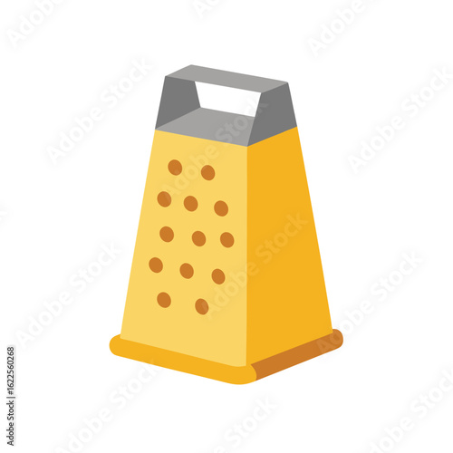 Isolated Yellow Cheese Grater Illustration on White Background for Cooking Concepts