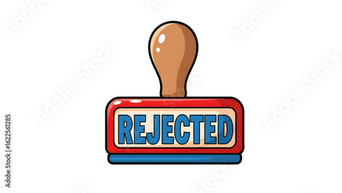 Cartoon 'REJECTED' Rubber Stamp Rejection Stamp – Stylized Vector  