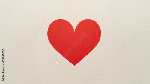 Center of red paper features a heart-shaped cutout.