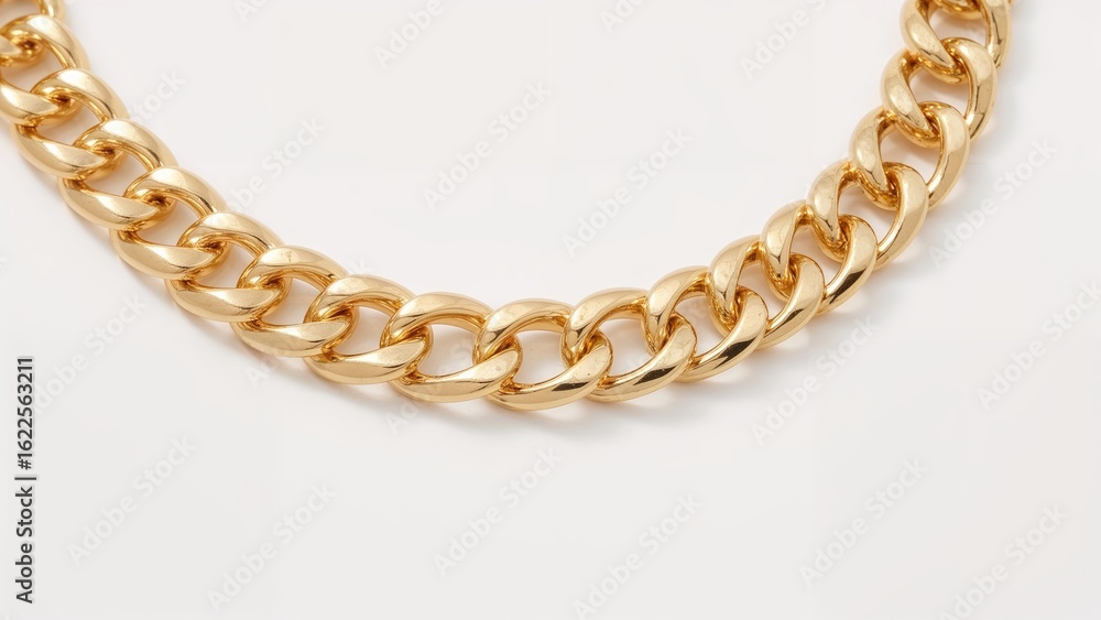 Obraz premium 2D illustration of a gold chain against a white background