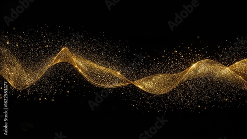 Wallpaper Mural Glittery gold dust creating a shimmering wave effect on black Torontodigital.ca