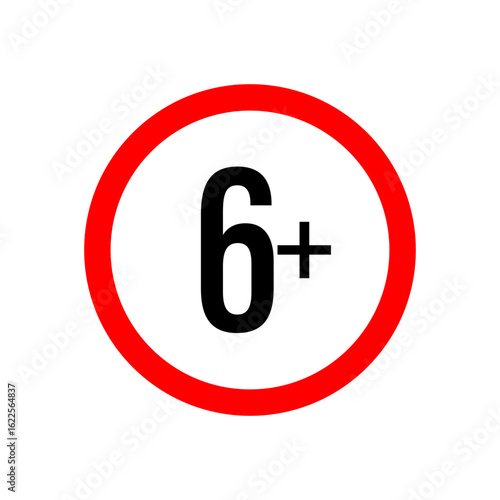 6+ year age limit red sign
