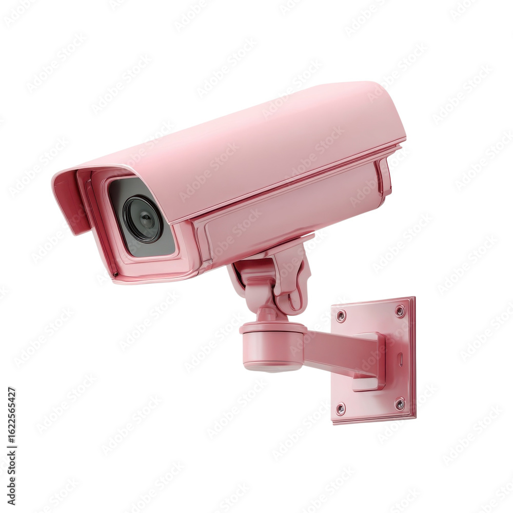 A pink security camera on transparent background A pink security camera on transparent background