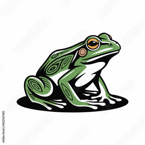 Wallpaper Mural Stylized green frog mascot illustration, a modern amphibian character concept for a logo or brand identity. Torontodigital.ca