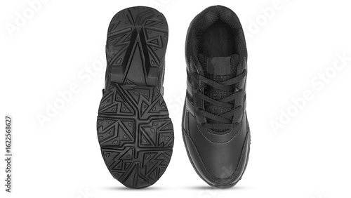 New delhi, India, AUGUST 01, 2025, New leather student shoes isolated on white background, prepare for back to school concept