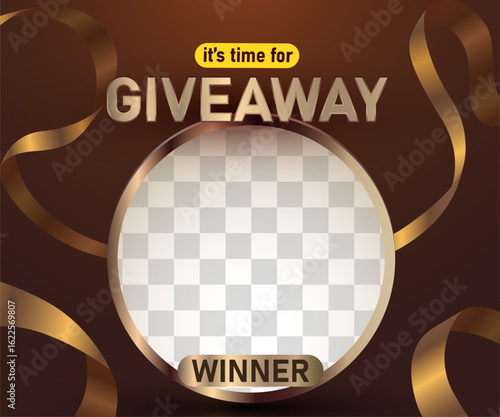 Giveaway winner announcement social media post template. Giveaway winner announcement with three winners. Vector illustration
