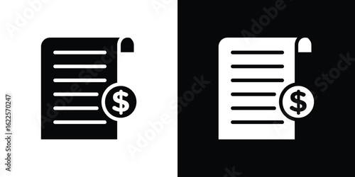 Tax icon silhouette collection in black and white flat solid versions for graphic designs