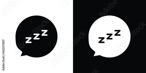 Snooze icon silhouette collection in black and white flat solid versions for graphic designs