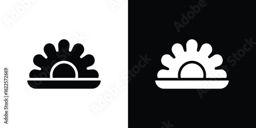 Pearl icon silhouette collection in black and white flat solid versions for graphic designs