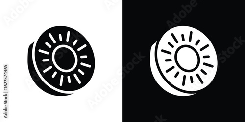 Kiwi icon silhouette collection in black and white flat solid versions for graphic designs