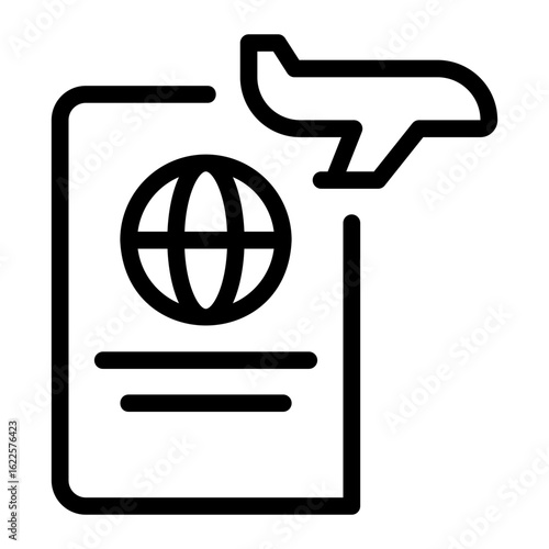 black passport with airplane icon clip art preview