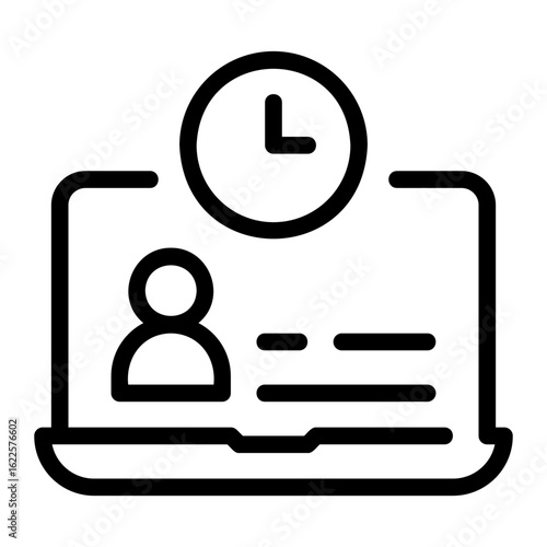 working hours line icon