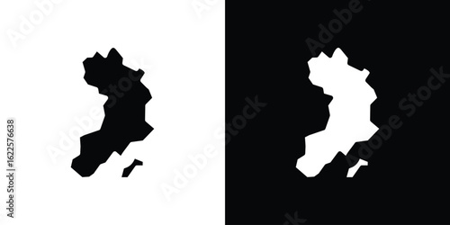 Earth africa icon silhouette collection in black and white flat solid versions for graphic designs