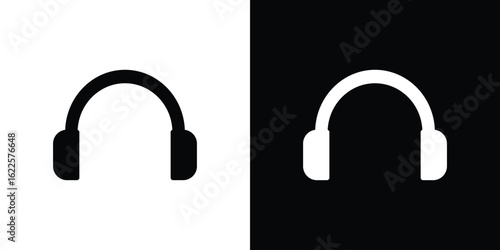 Ear muffs icon silhouette collection in black and white flat solid versions for graphic designs