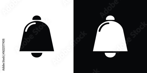 Cowbell icon silhouette collection in black and white flat solid versions for graphic designs