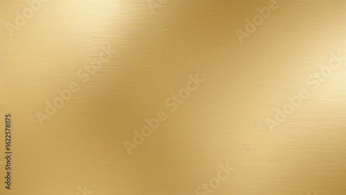 Reflective polished gold metal plate featuring a brushed texture background