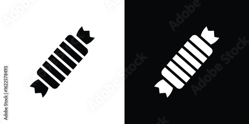 Candy-sweet icon silhouette collection in black and white flat solid versions for graphic designs