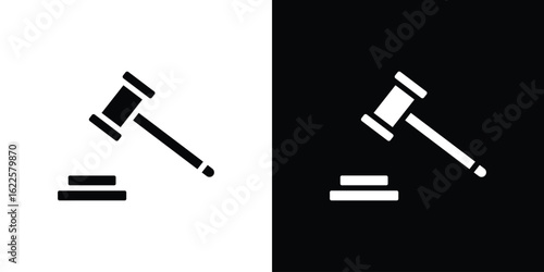 Auction icon silhouette collection in black and white flat solid versions for graphic designs
