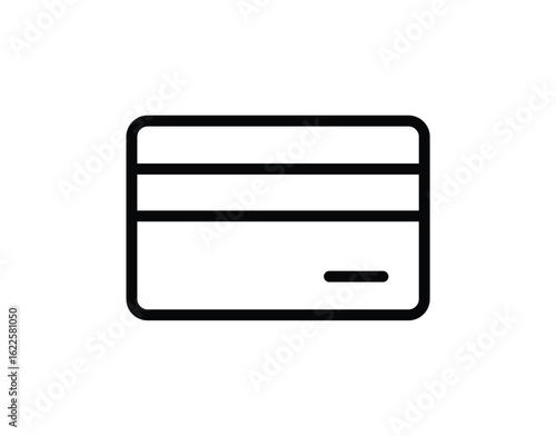 Simple Outline of a Credit Card with Straight Lines and Minimalistic Design