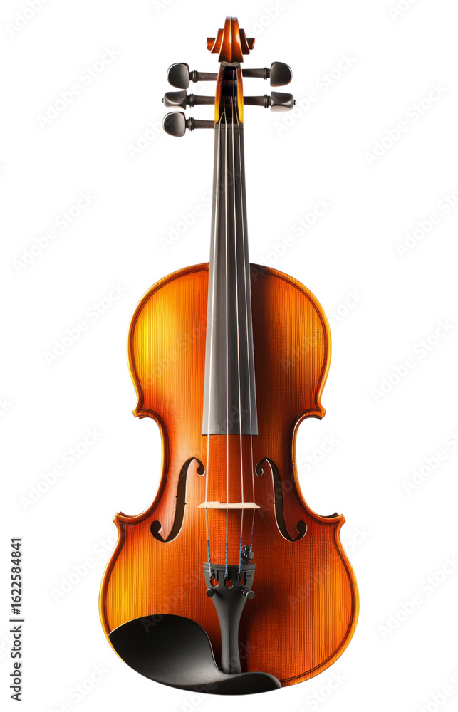 Fototapeta premium Realistic Illustration of a Classic Wooden Violin on White Background