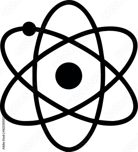 atom icon, atom line art  simple line art vector
