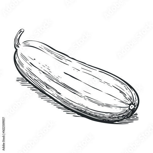 Fresh zucchini illustration for culinary designs and recipes