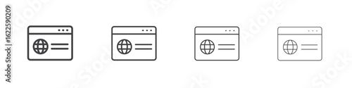 Website UI design icon vector collection, illustration logo template in trendy thin line editable strokes style.