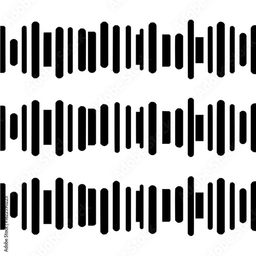 Black bars pattern vector design element abstract waveform soundwave audio signal equalizer visual graphic 100