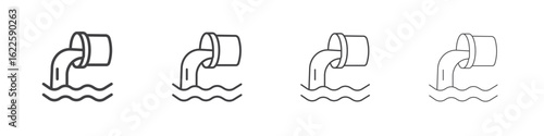 Wastewater icon vector collection, illustration logo template in trendy thin line editable strokes style.