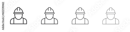 User helmet safety icon vector collection, illustration logo template in trendy thin line editable strokes style.