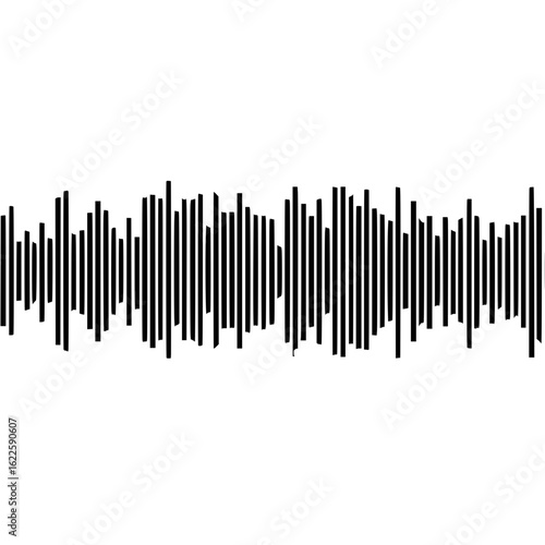 Black waveform soundwave audio frequency signal graphic illustration vector design element art