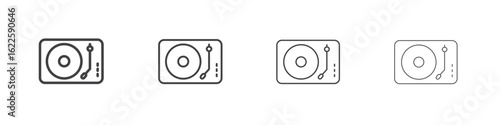 Turntable icon vector collection, illustration logo template in trendy thin line editable strokes style.