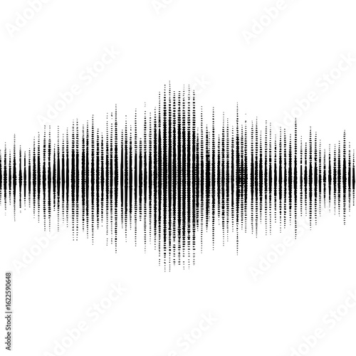 Soundwave audio waveform signal music frequency voice visualizer abstract black and white digital pattern