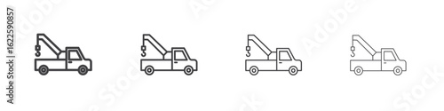 Tow truck icon vector collection, illustration logo template in trendy thin line editable strokes style.