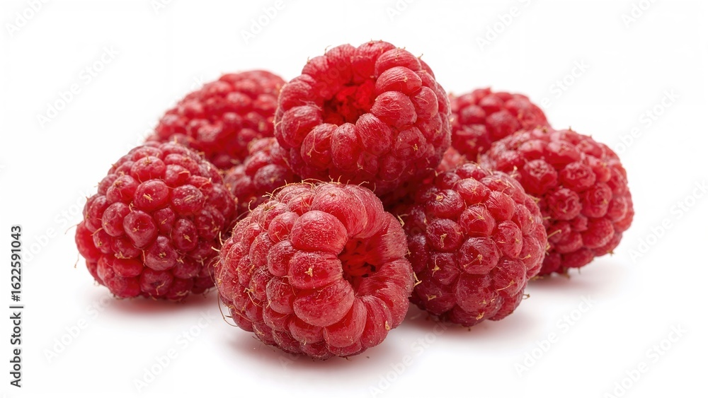 Isolated Red Raspberries Set on a White Canvas with Clipping Mask Isolated Red Raspberries Set on a White Canvas with Clipping Mask
