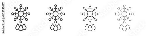 Snowflake droplets icon vector collection, illustration logo template in trendy thin line editable strokes style.