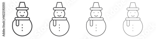 Snowman icon vector collection, illustration logo template in trendy thin line editable strokes style.