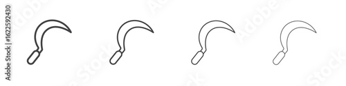 Sickle icon vector collection, illustration logo template in trendy thin line editable strokes style.