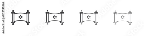 Scroll Torah icon vector collection, illustration logo template in trendy thin line editable strokes style.