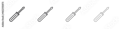 Screwdriver icon vector collection, illustration logo template in trendy thin line editable strokes style.