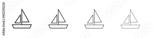 Sailboat icon vector collection, illustration logo template in trendy thin line editable strokes style.