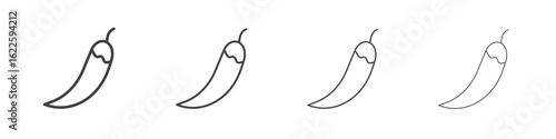 Pepper icon vector collection, illustration logo template in trendy thin line editable strokes style.