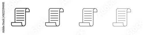 Paper Scroll icon vector collection, illustration logo template in trendy thin line editable strokes style.